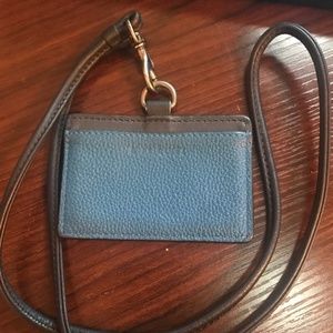 Coach Black & Blue Card ID Lanyard